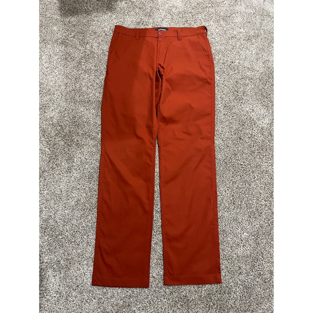 Bluffworks Ascender Chino Pants Mens 34x36 Regular Fit Orange Travel Trousers